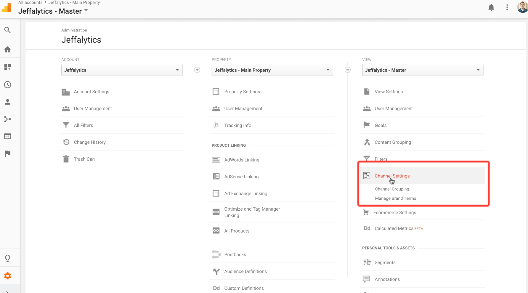 creating custom channel grouping in Google Analytics