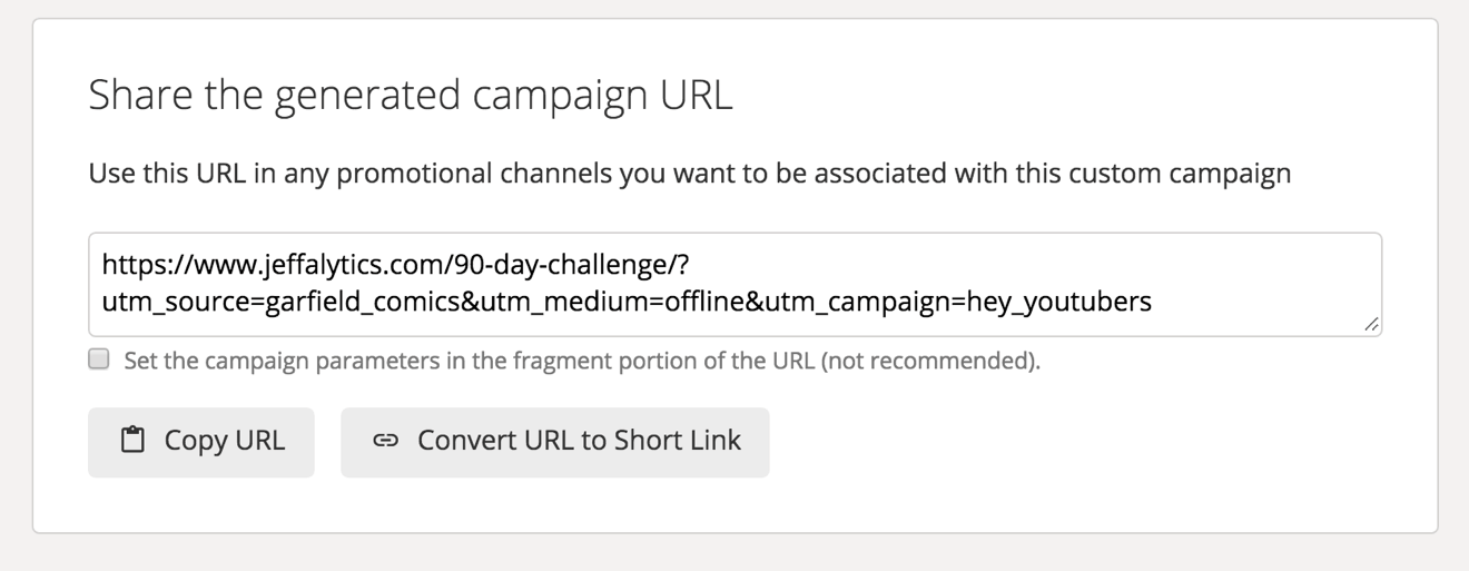 Google campaign URL builder