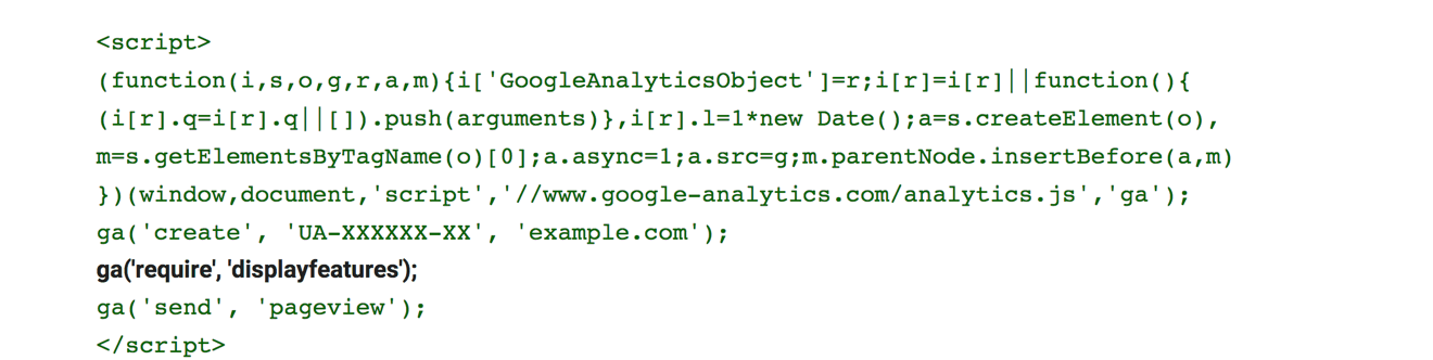 Google analytics demographic data code